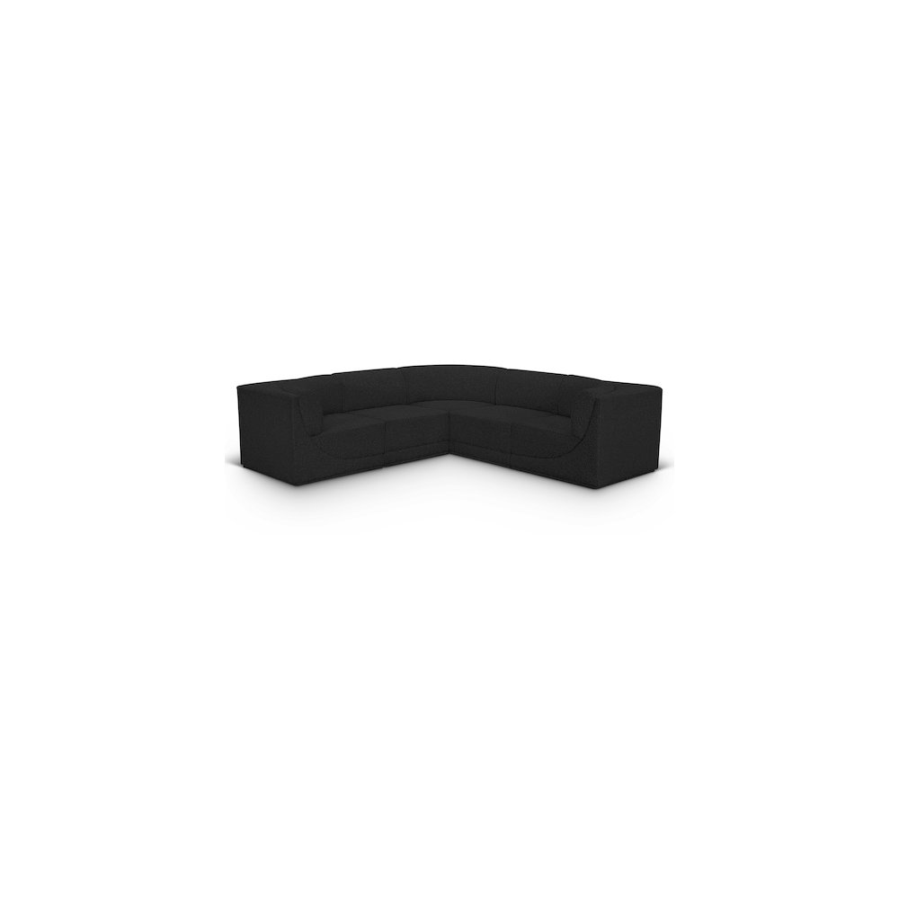 Ollie Black Boucle Fabric Modular Sectional