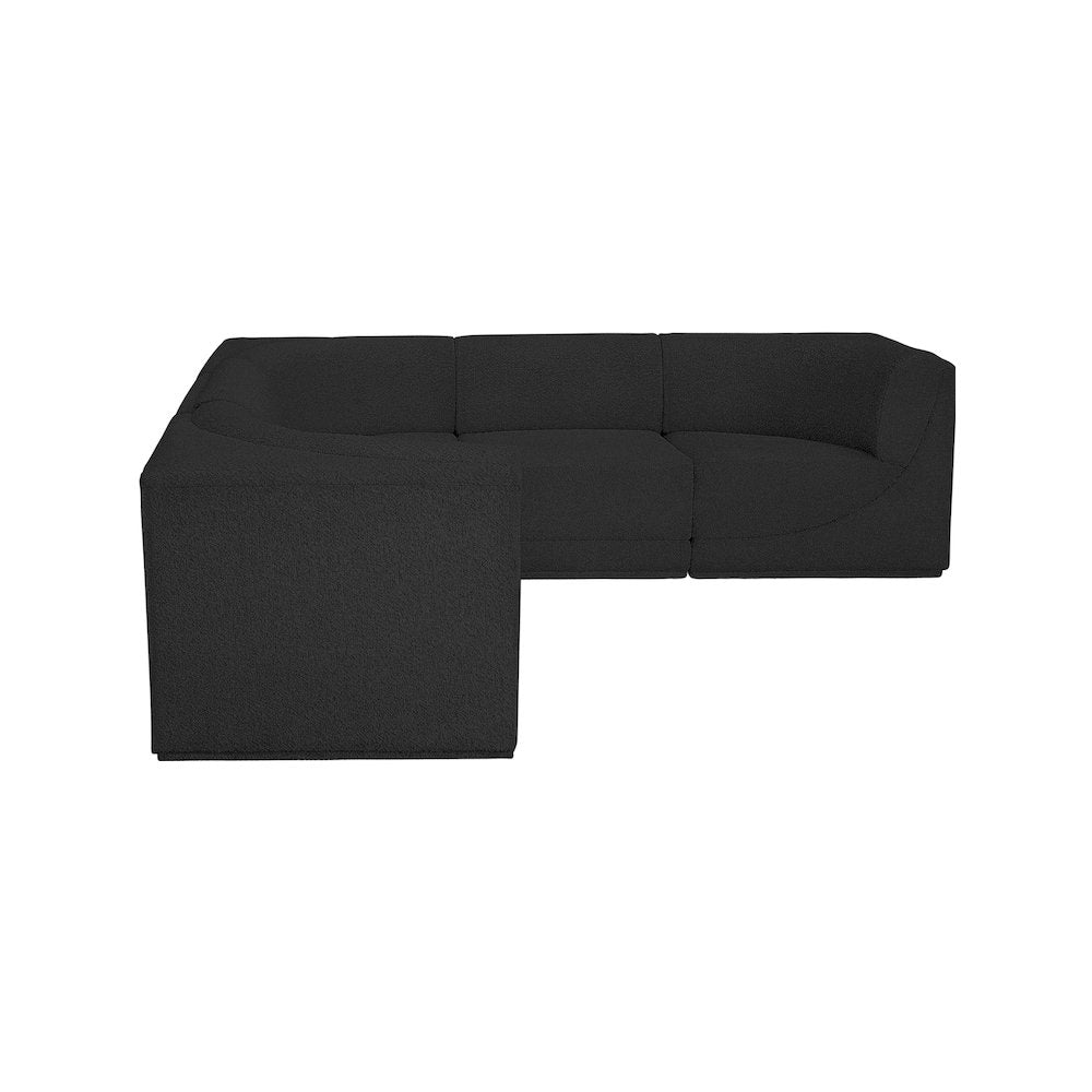 Ollie Black Boucle Fabric Modular Sectional