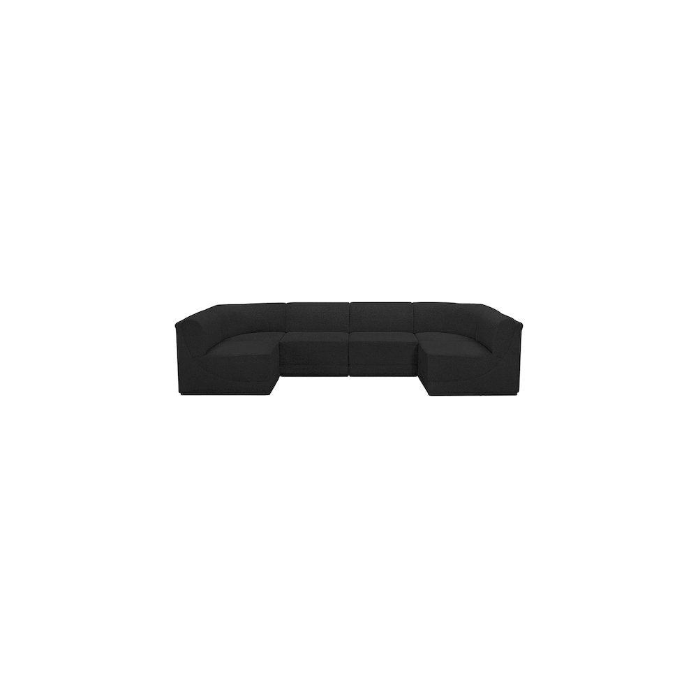 Ollie Black Boucle Fabric Modular Sectional