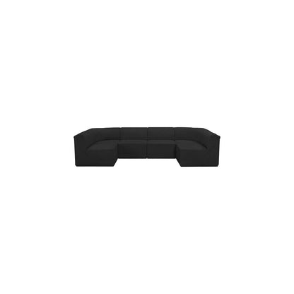 Ollie Black Boucle Fabric Modular Sectional