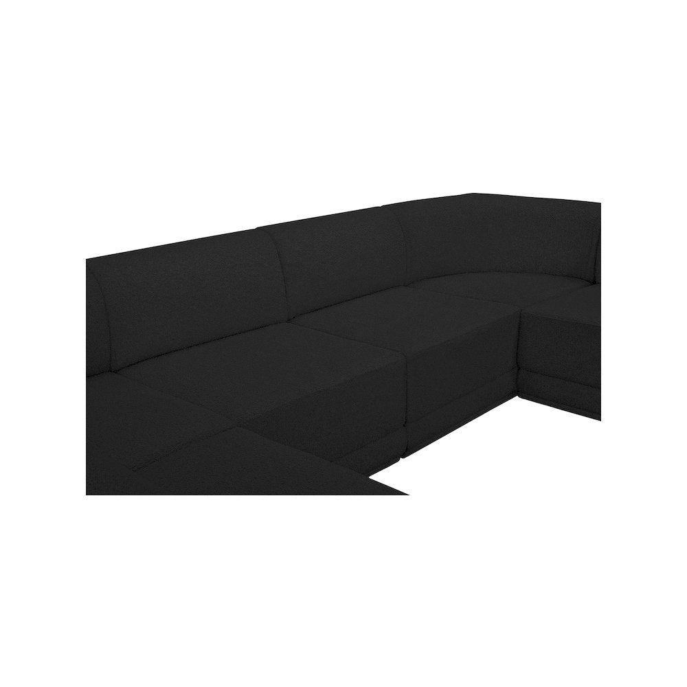 Ollie Black Boucle Fabric Modular Sectional