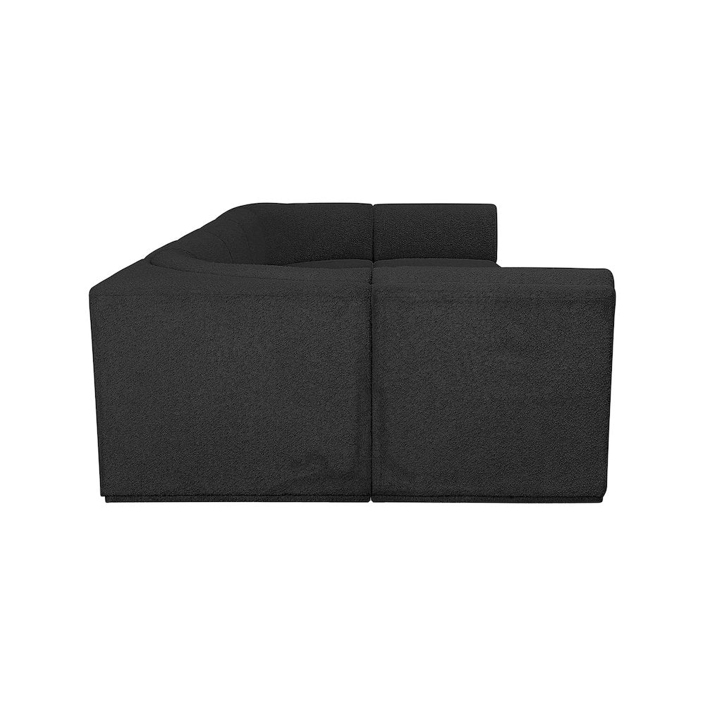 Ollie Black Boucle Fabric Modular Sectional