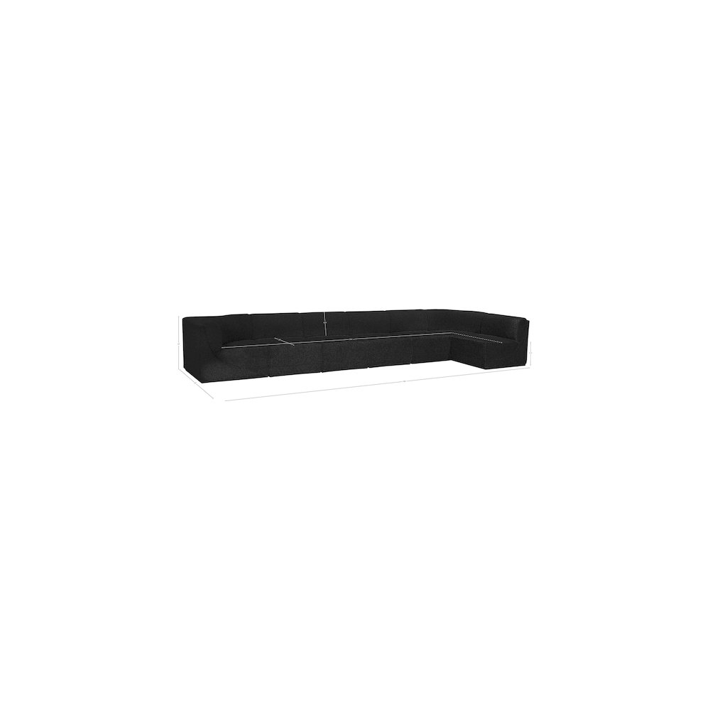 Ollie Black Boucle Fabric Modular Sectional