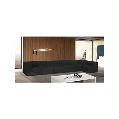 Ollie Black Boucle Fabric Modular Sectional
