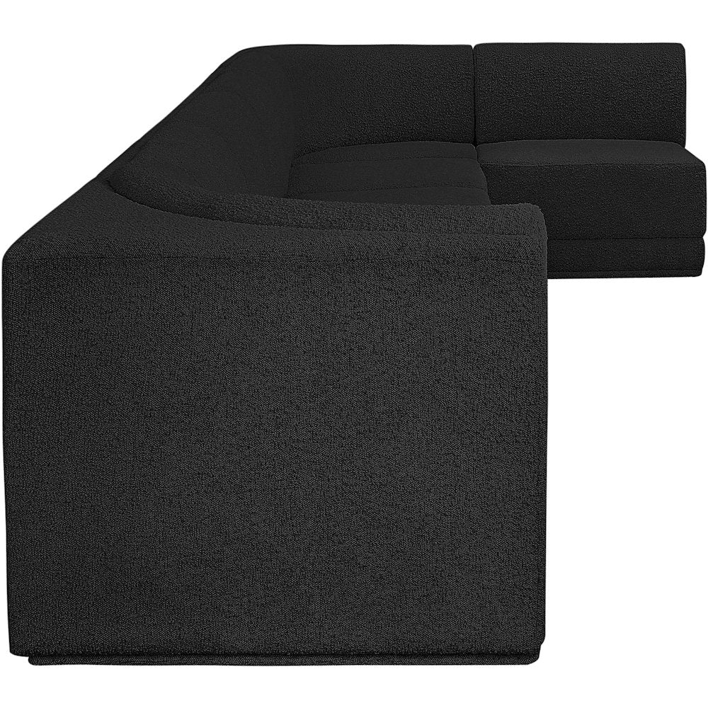 Ollie Black Boucle Fabric Modular Sectional