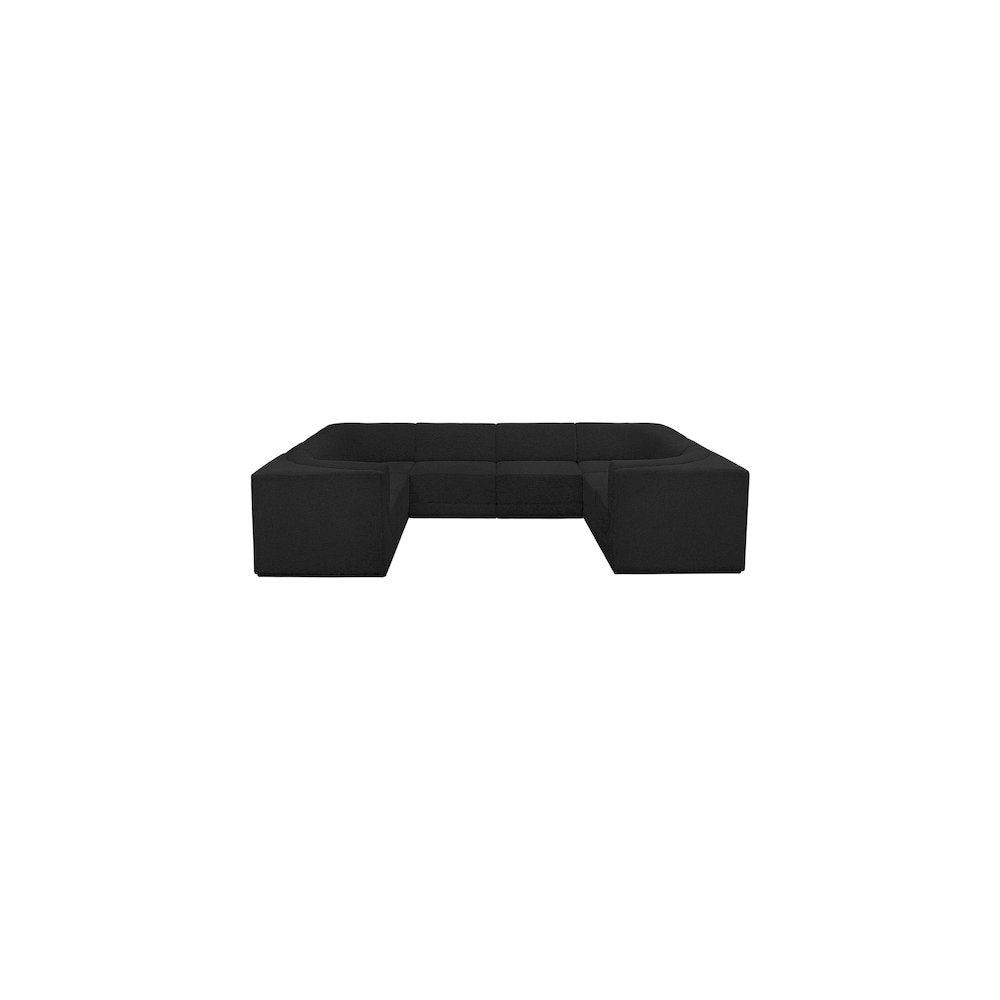 Ollie Black Boucle Fabric Modular Sectional