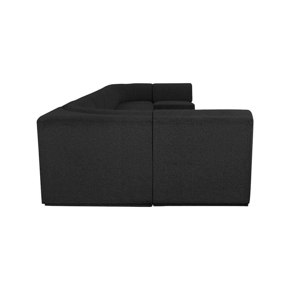Ollie Black Boucle Fabric Modular Sectional