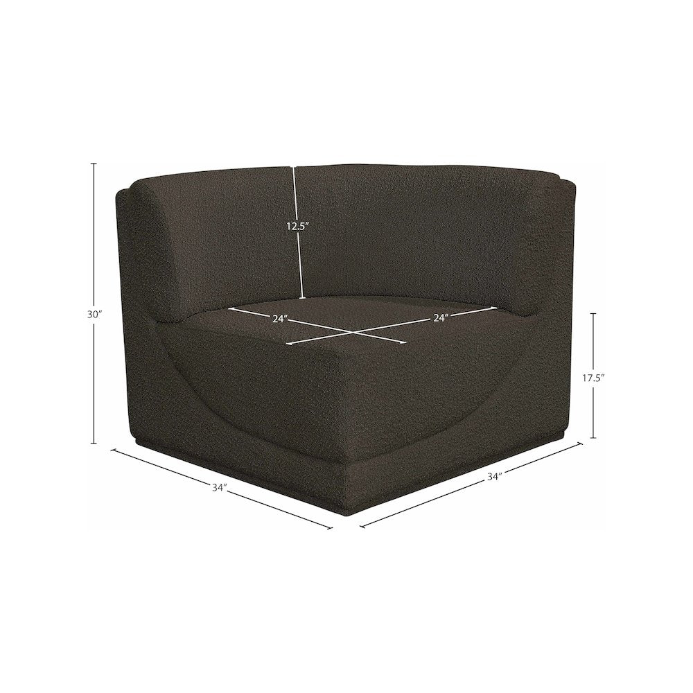 Ollie Brown Boucle Fabric Corner