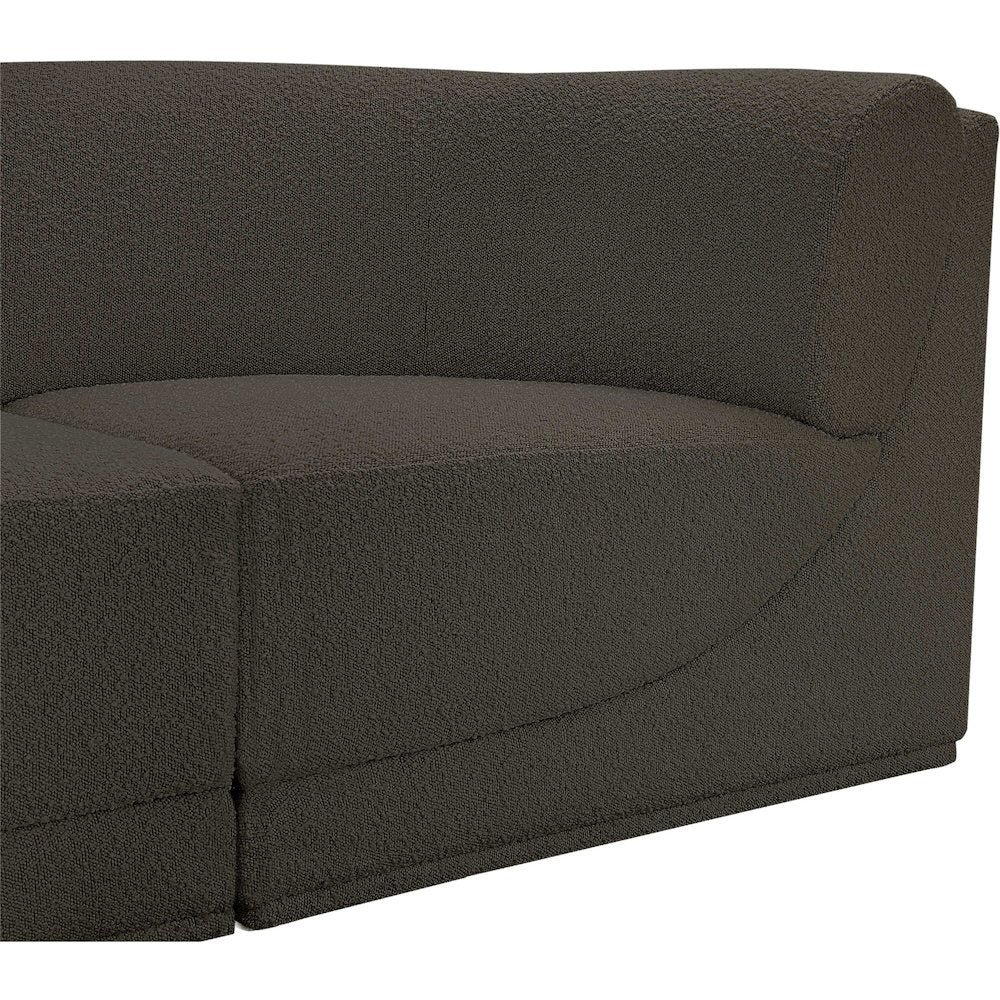 Ollie Brown Boucle Fabric Modular Sofa