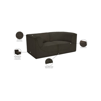 Ollie Brown Boucle Fabric Modular Sofa