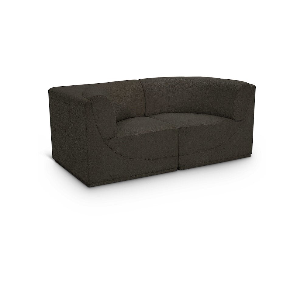 Ollie Brown Boucle Fabric Modular Sofa