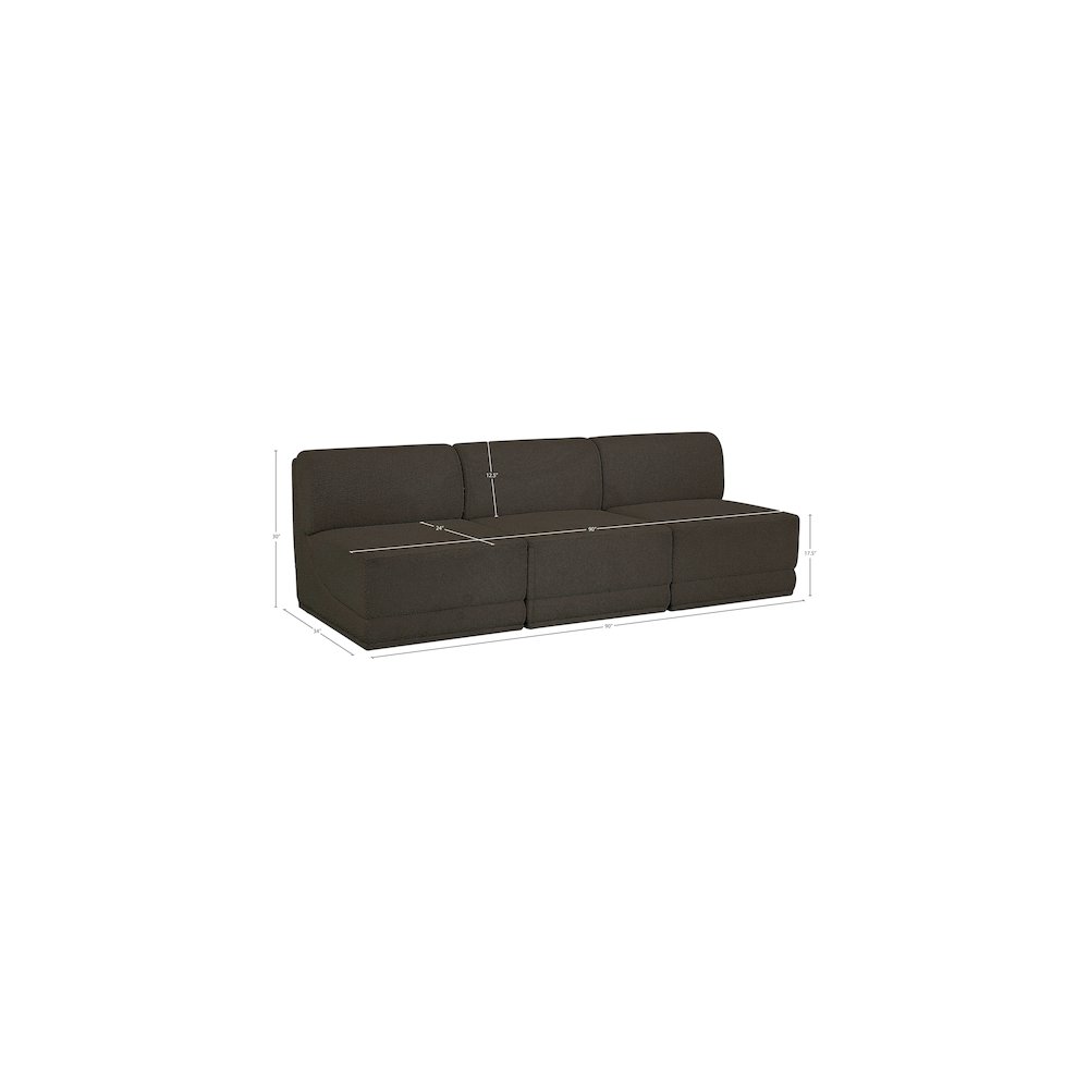 Ollie Brown Boucle Fabric Modular Sofa
