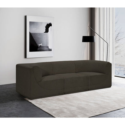 Ollie Brown Boucle Fabric Modular Sofa