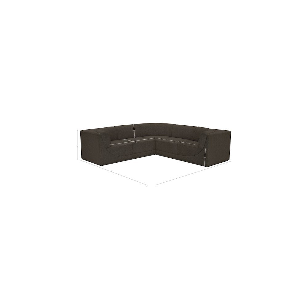 Ollie Brown Boucle Fabric Modular Sectional
