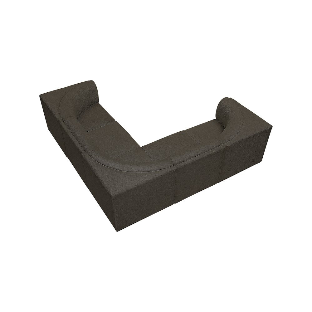 Ollie Brown Boucle Fabric Modular Sectional