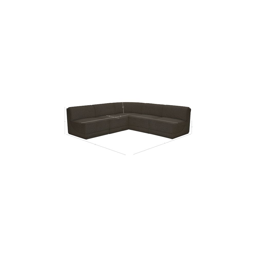 Ollie Brown Boucle Fabric Modular Sectional