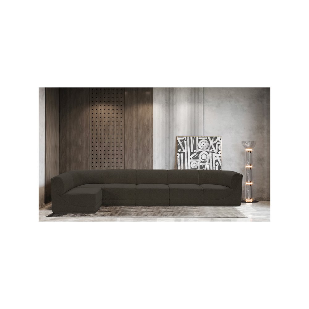 Ollie Brown Boucle Fabric Modular Sectional