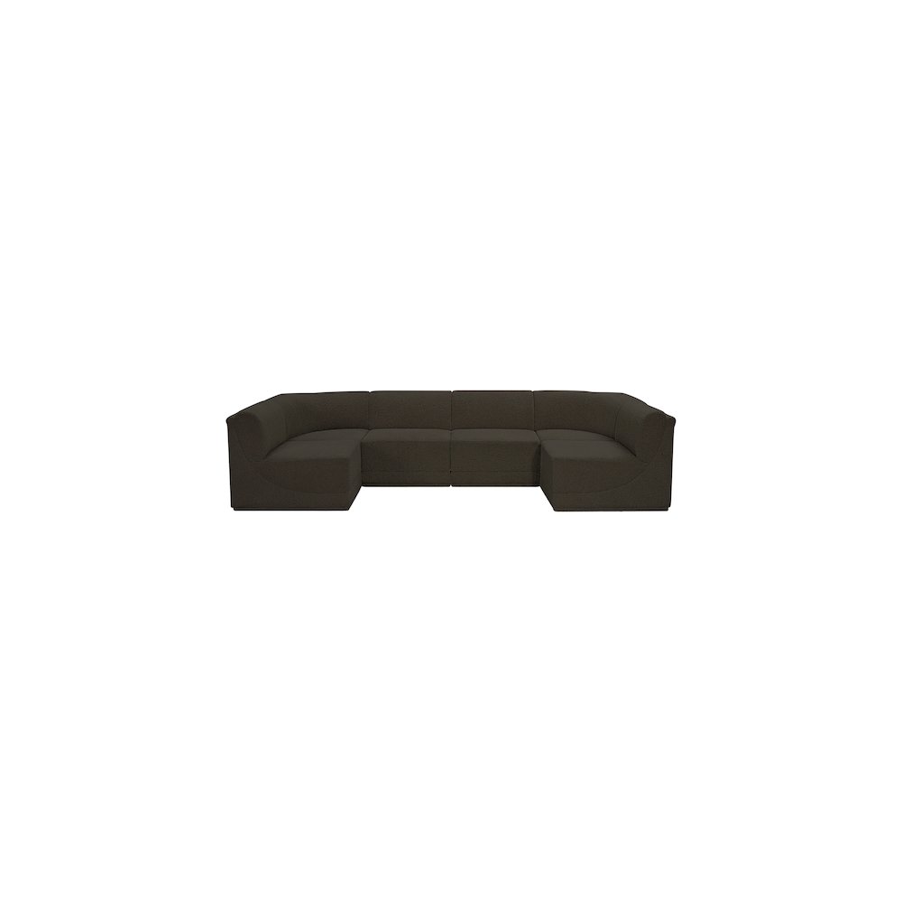 Ollie Brown Boucle Fabric Modular Sectional