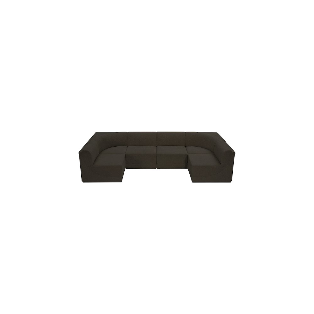 Ollie Brown Boucle Fabric Modular Sectional