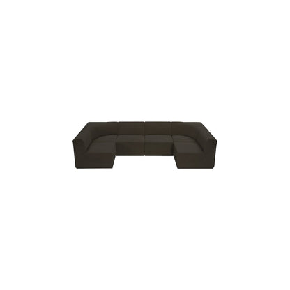 Ollie Brown Boucle Fabric Modular Sectional