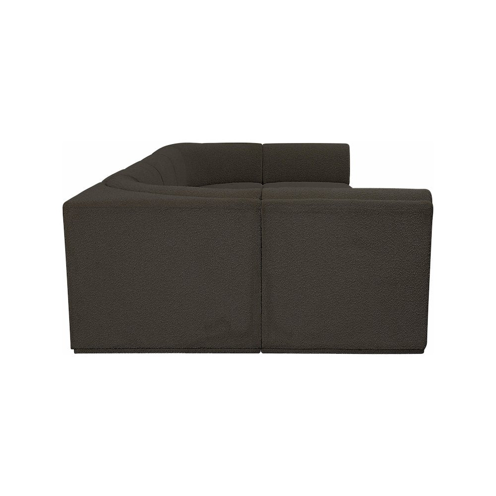 Ollie Brown Boucle Fabric Modular Sectional