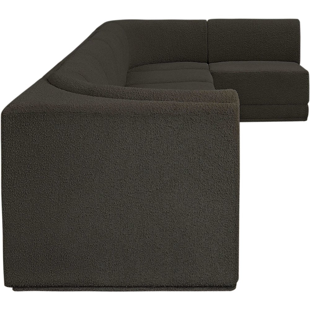 Ollie Brown Boucle Fabric Modular Sectional