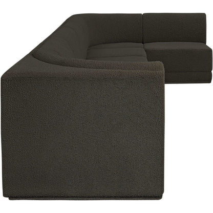 Ollie Brown Boucle Fabric Modular Sectional