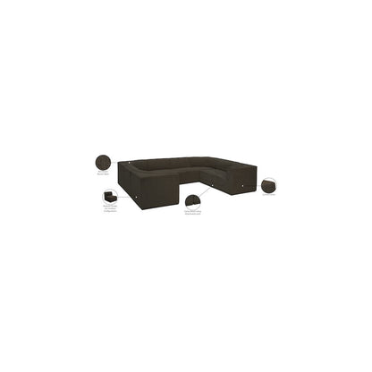 Ollie Brown Boucle Fabric Modular Sectional