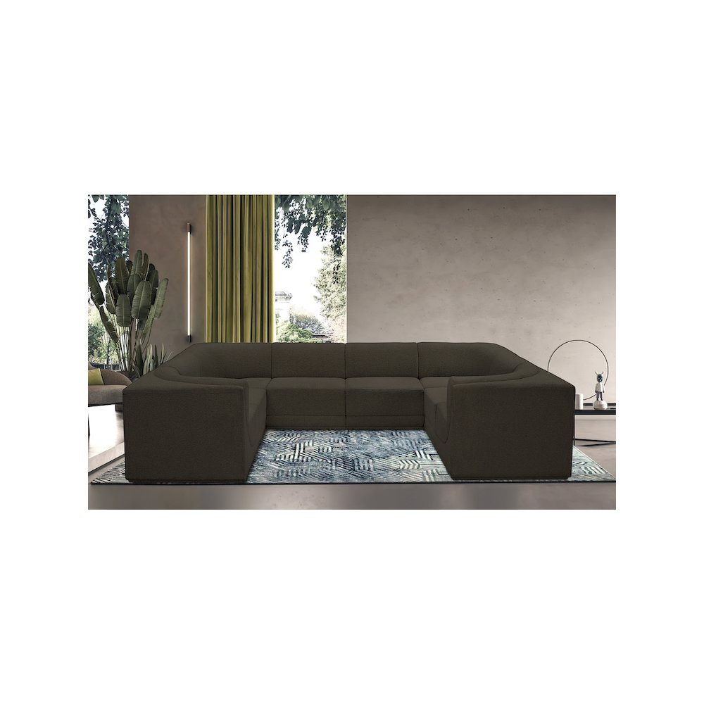 Ollie Brown Boucle Fabric Modular Sectional