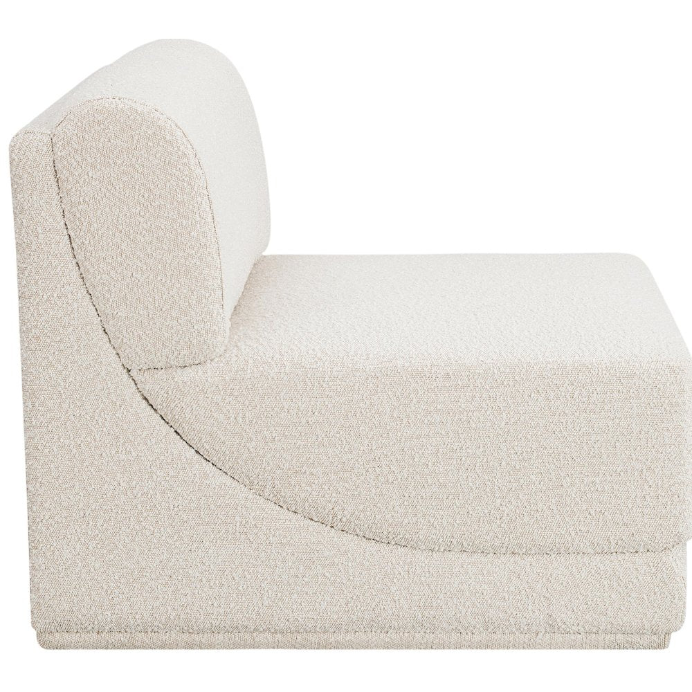 Ollie Cream Boucle Fabric Armless