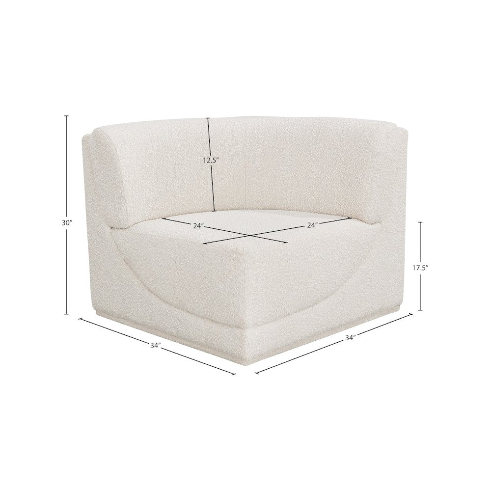 Ollie Cream Boucle Fabric Corner