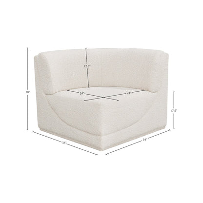 Ollie Cream Boucle Fabric Corner