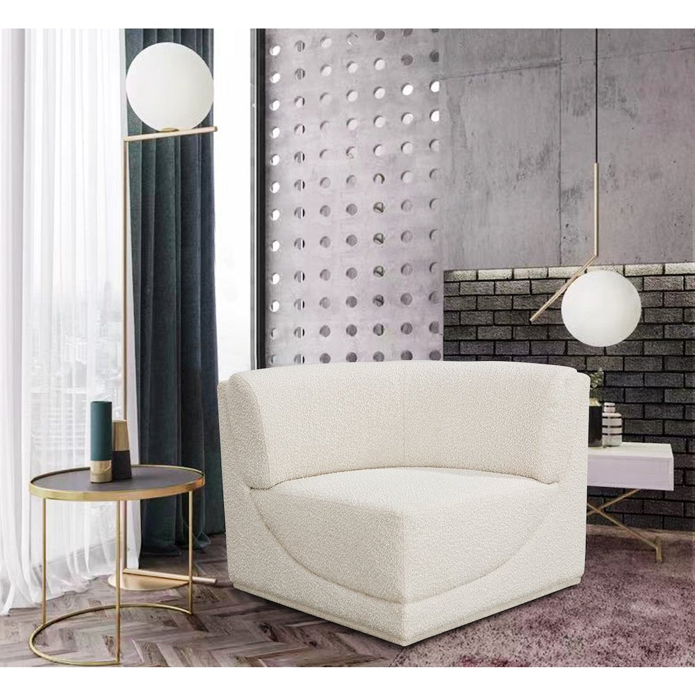 Ollie Cream Boucle Fabric Corner