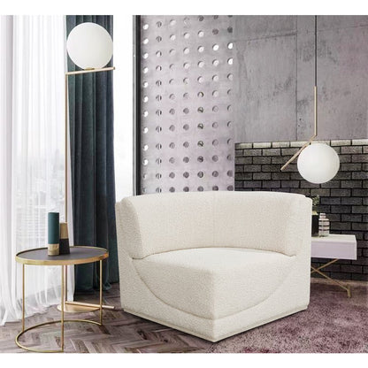 Ollie Cream Boucle Fabric Corner