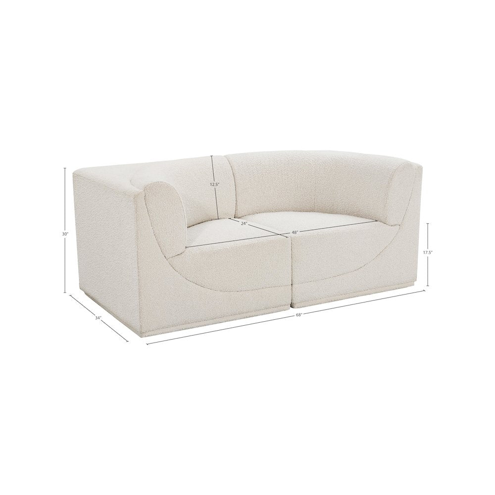 Ollie Cream Boucle Fabric Modular Sofa