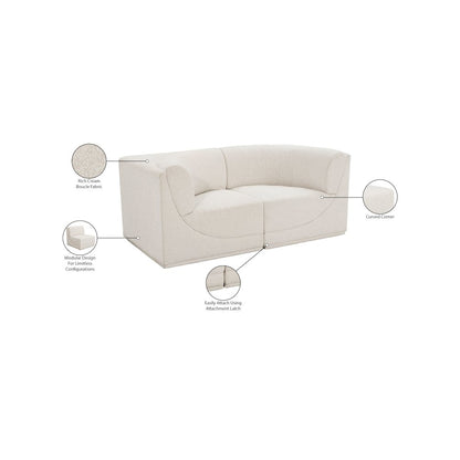 Ollie Cream Boucle Fabric Modular Sofa