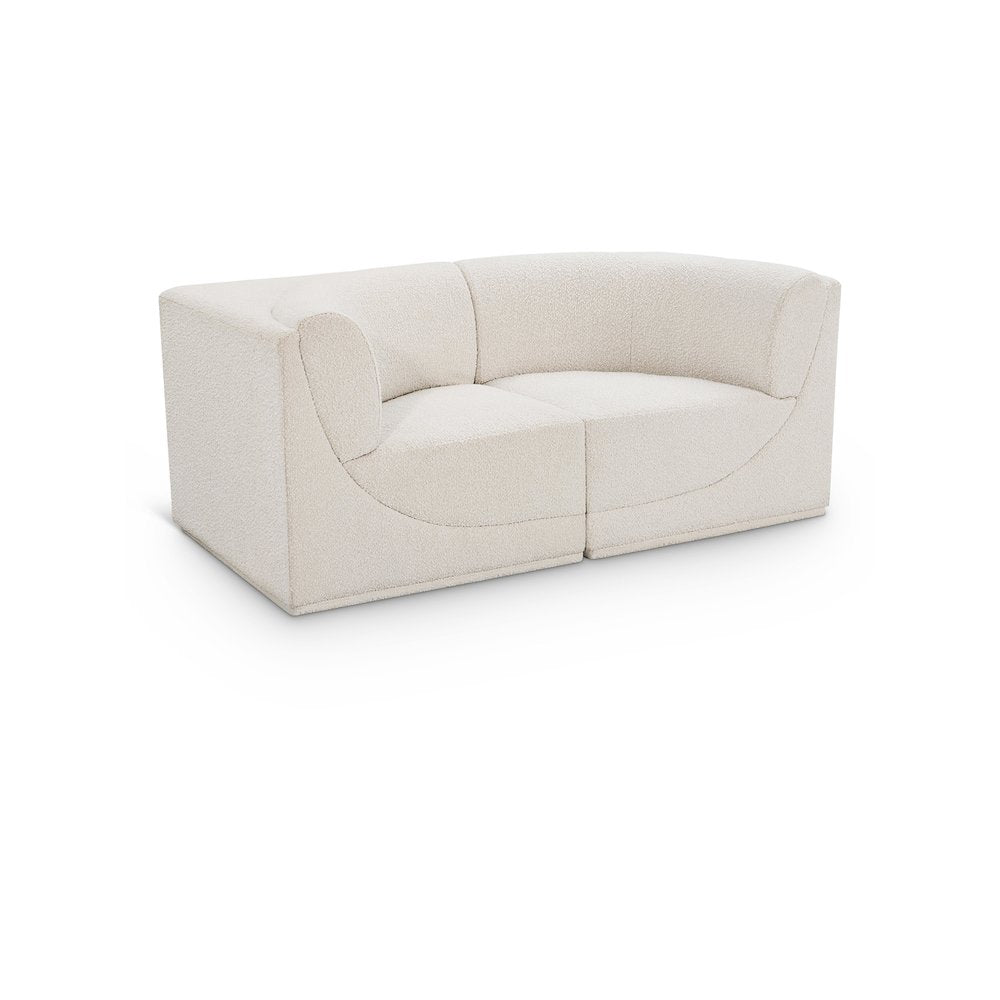 Ollie Cream Boucle Fabric Modular Sofa