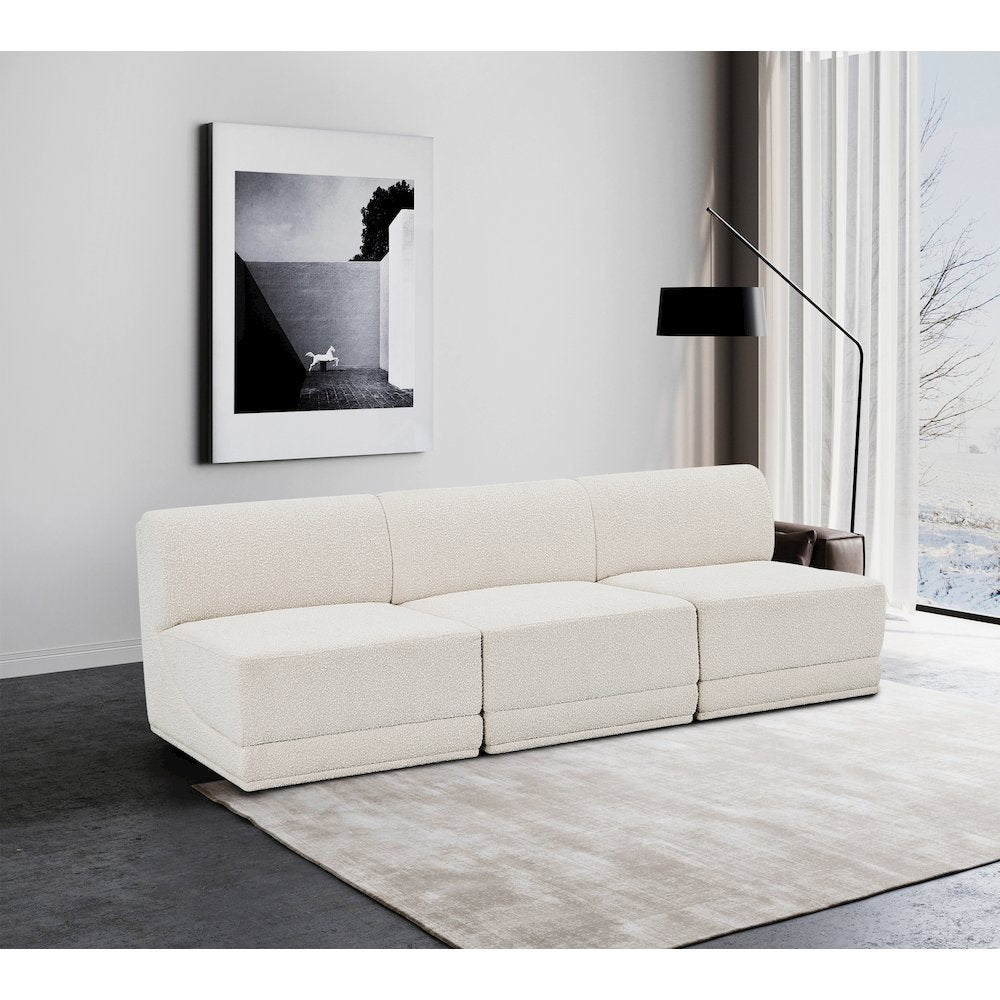 Ollie Cream Boucle Fabric Modular Sofa