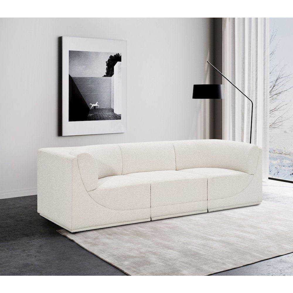 Ollie Cream Boucle Fabric Modular Sofa
