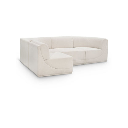 Ollie Cream Boucle Fabric Modular Sectional