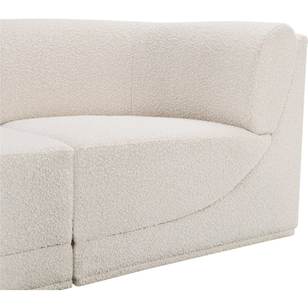 Ollie Cream Boucle Fabric Modular Sectional