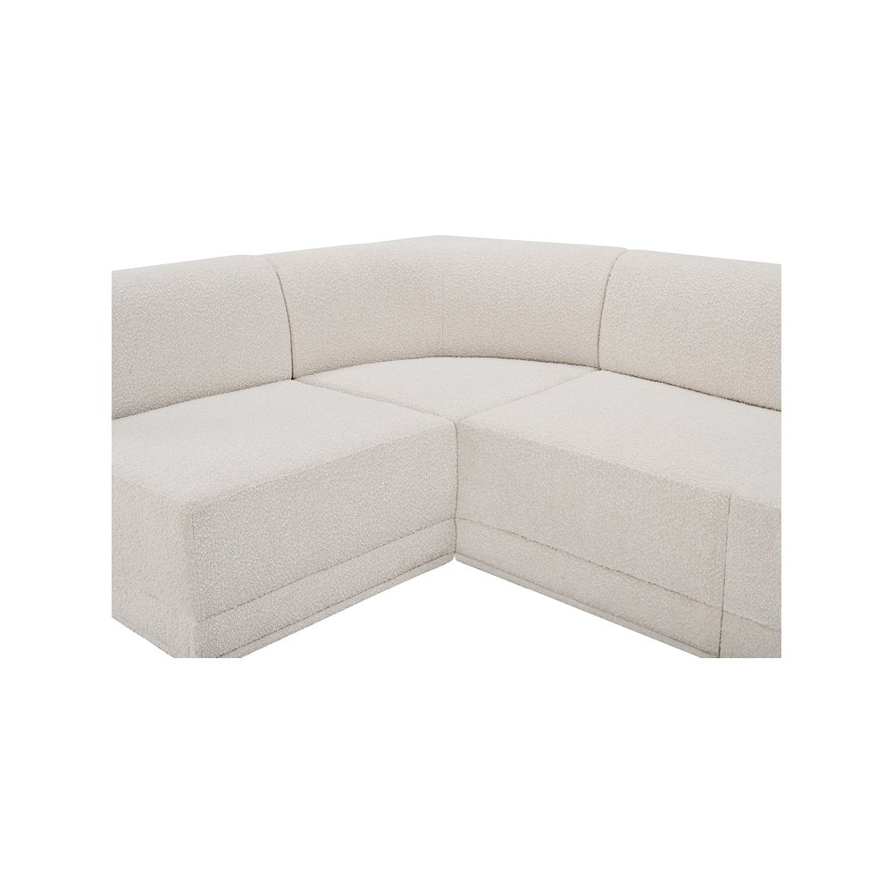 Ollie Cream Boucle Fabric Modular Sectional