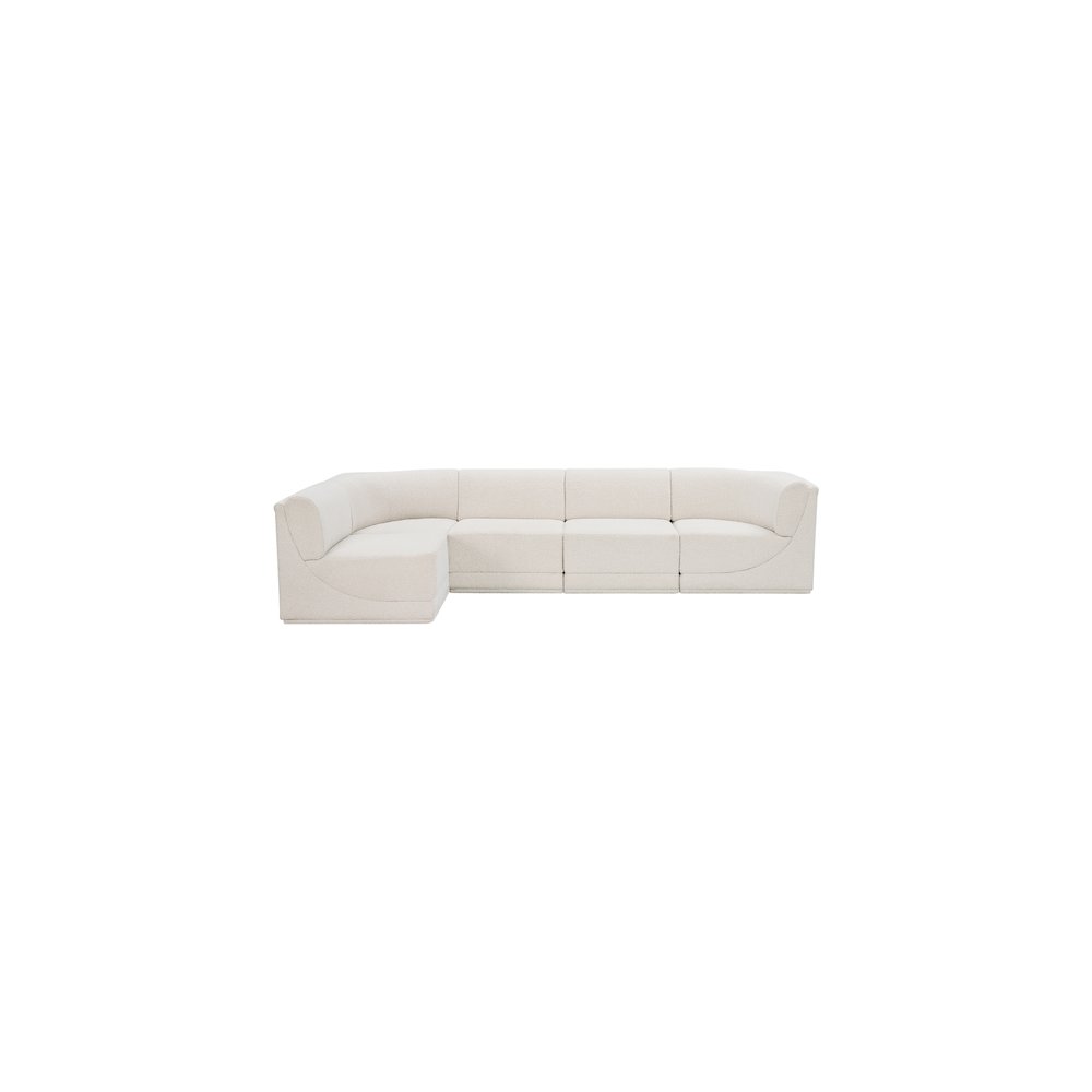 Ollie Cream Boucle Fabric Modular Sectional