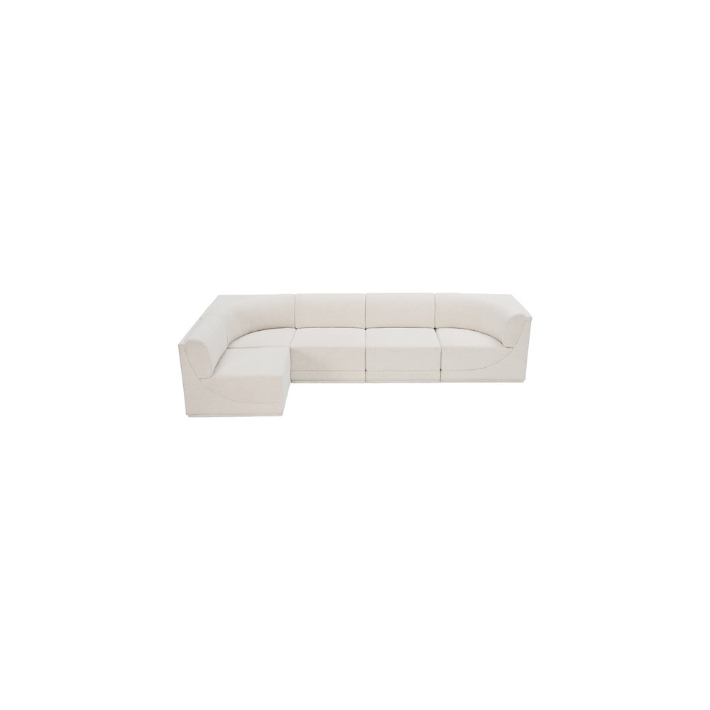 Ollie Cream Boucle Fabric Modular Sectional