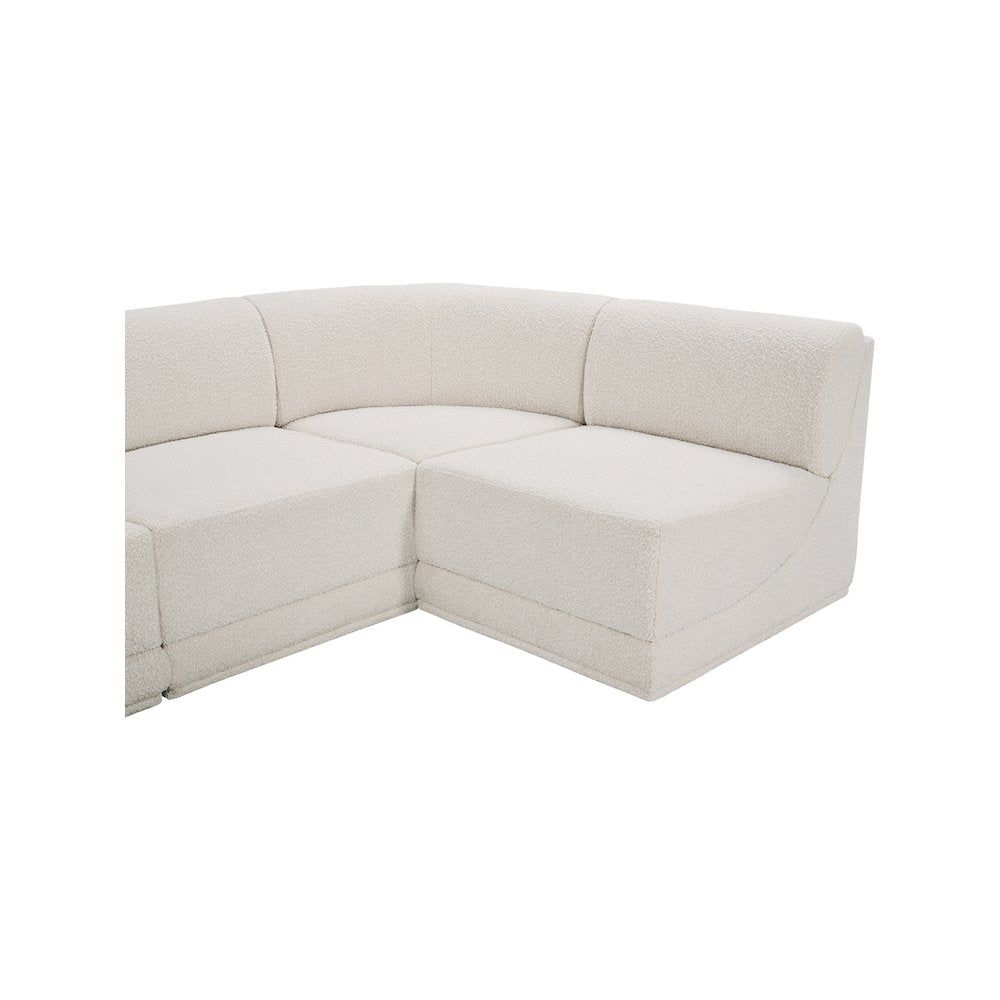Ollie Cream Boucle Fabric Modular Sectional