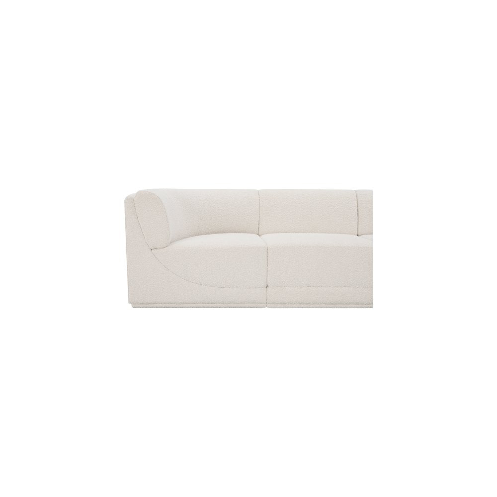 Ollie Cream Boucle Fabric Modular Sectional