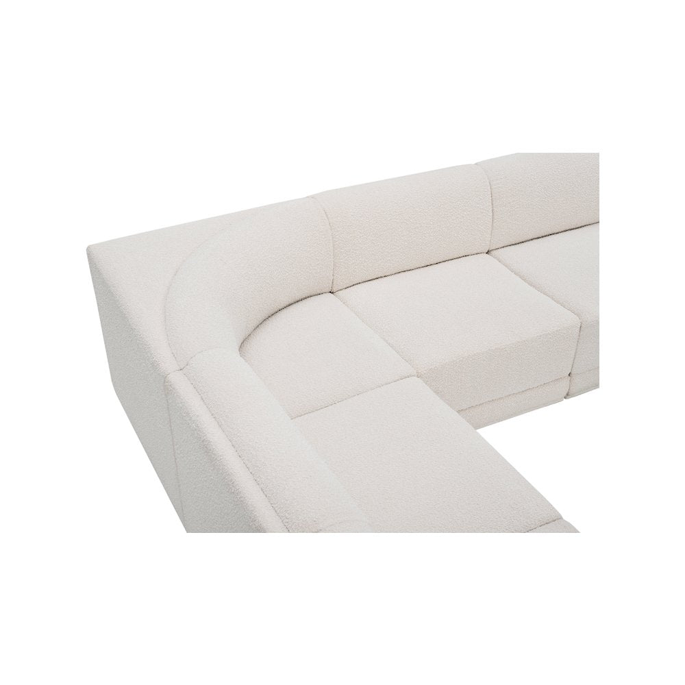 Ollie Cream Boucle Fabric Modular Sectional