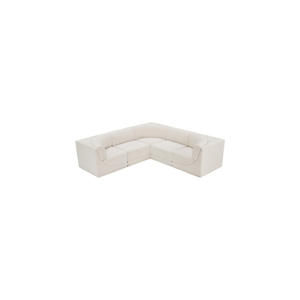 Ollie Cream Boucle Fabric Modular Sectional