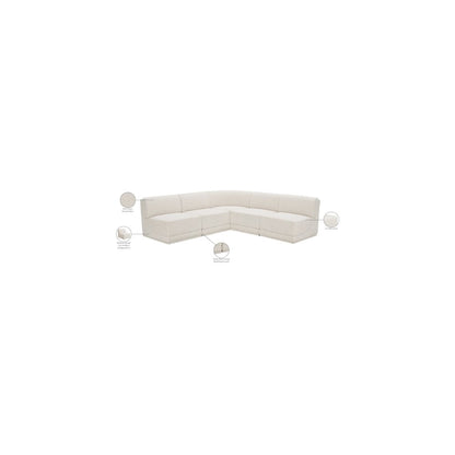 Ollie Cream Boucle Fabric Modular Sectional