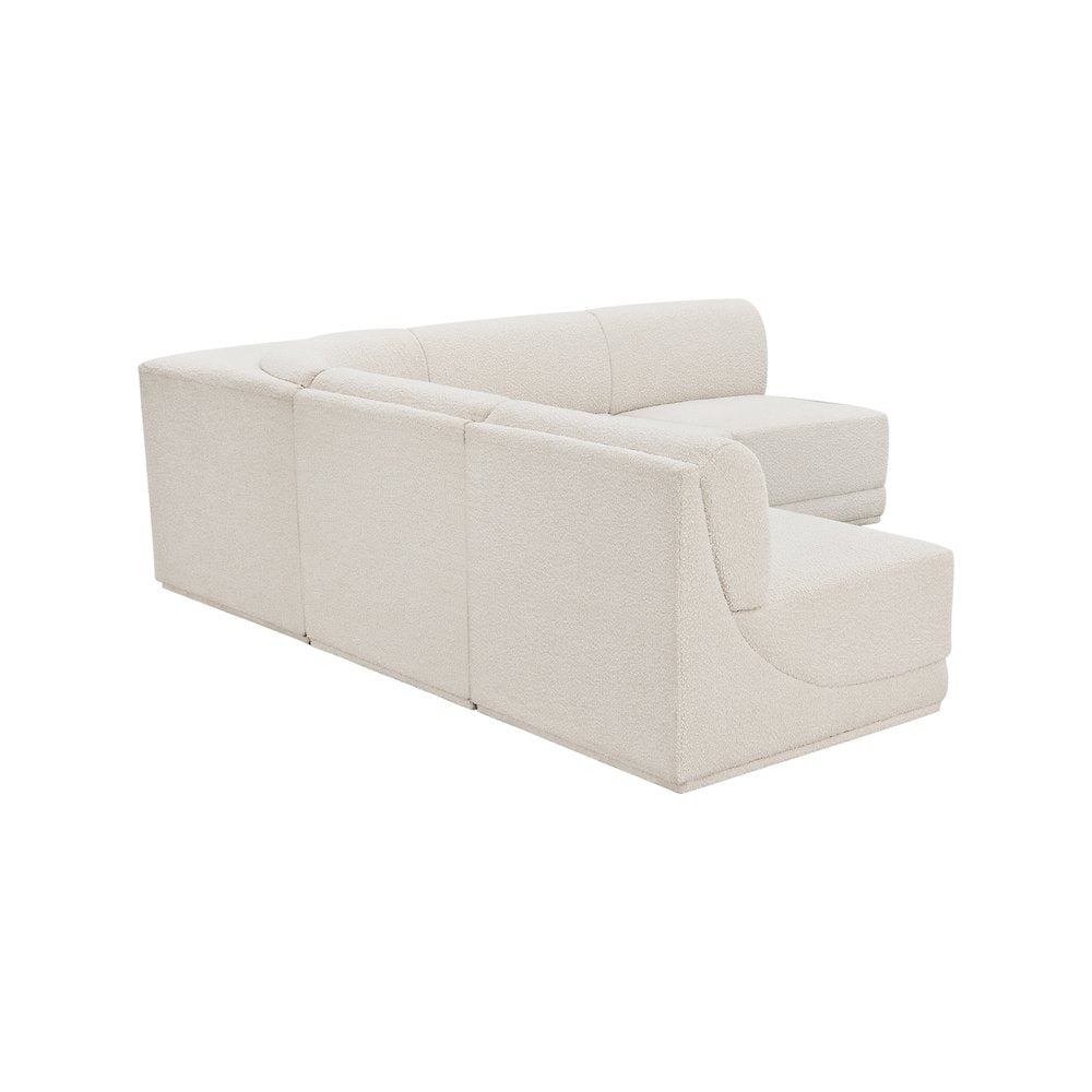 Ollie Cream Boucle Fabric Modular Sectional